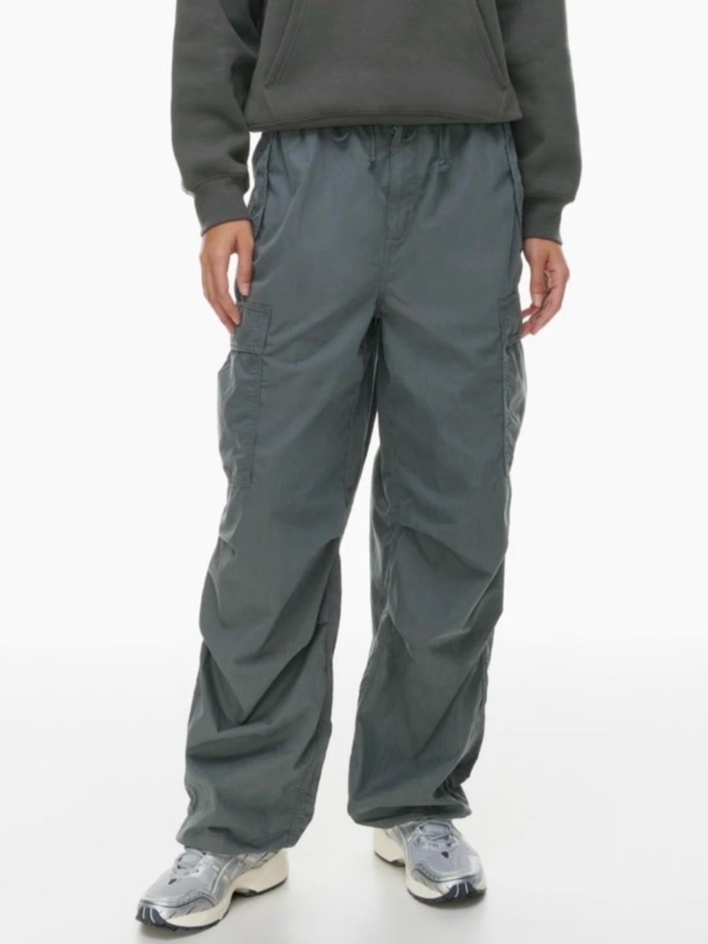 Aritzia TNA Squad Pocket Parachute Cargo Pants Wide Leg Gray Size XS